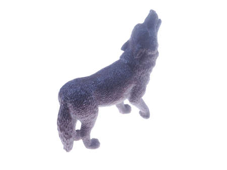 toy wolf on a white background
