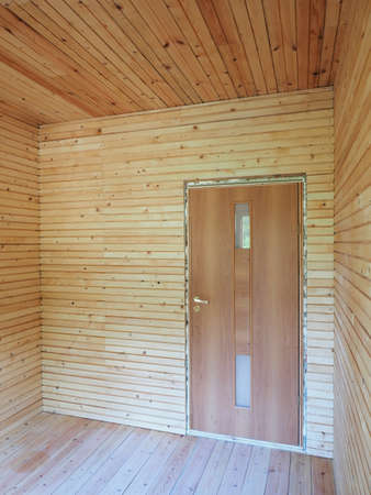 room sheathed with wooden boards