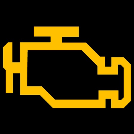 Check engine or malfunction car symbol on black backgroundの写真素材