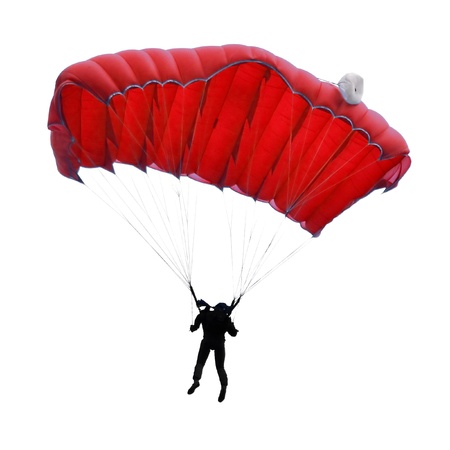 Skydiver on white backgroundの写真素材