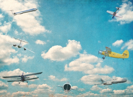 Retro aviation vintage backgroundの写真素材