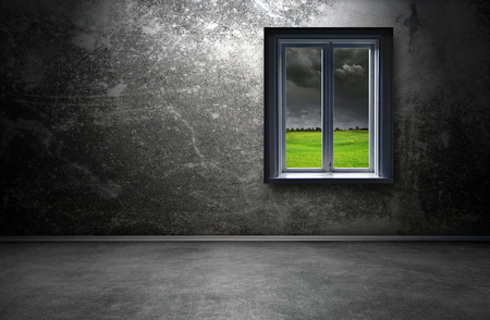 Room interior with windowの写真素材