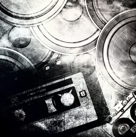 Grunge music backgroundの写真素材