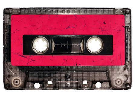 Cassette tape isolated on whiteの写真素材