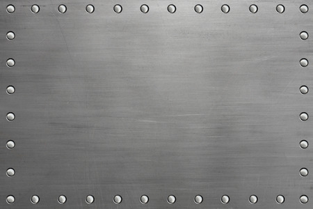 Riveted metal plateの写真素材