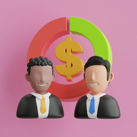 3D business staff, Profit Sharing, Job Interview, Render vector objects.の写真素材