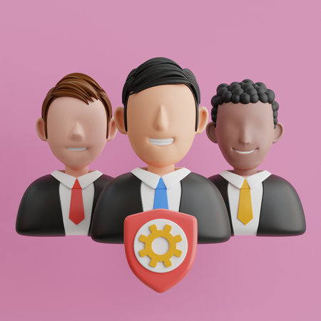 3D business staff, Profit Sharing, Job Interview, Render vector objects.の写真素材