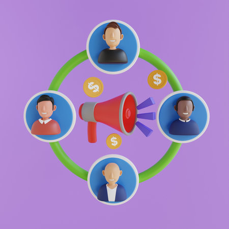 Digital Marketing, web analytics and marketing social media concept. 3D vector illustration.の写真素材