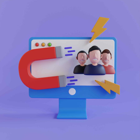 Digital Marketing, web analytics and marketing social media concept. 3D vector illustration.の写真素材