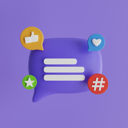 3D Social media platform, online social communication applications concept.の写真素材