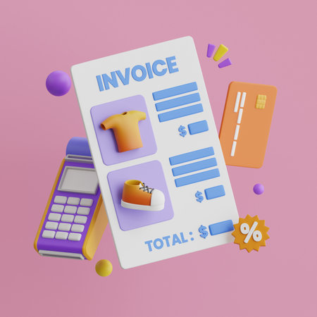 Online shopping 3d illustration, online store, online payment and delivery concept.の写真素材