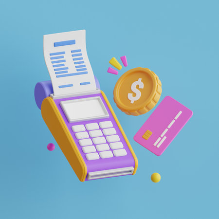 Online shopping 3d illustration, online store, online payment and delivery concept.の写真素材