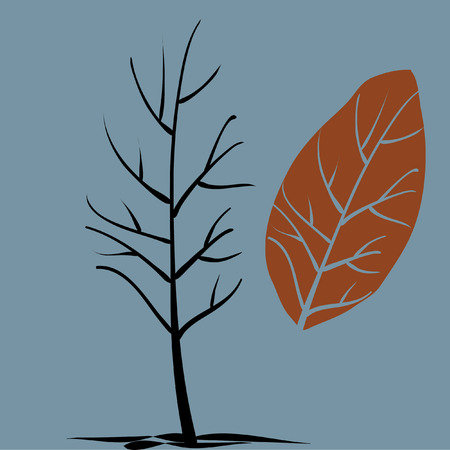 tree without crown in a late autumnのイラスト素材