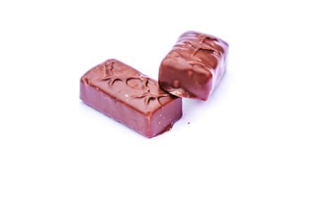 chocolate bar isolated on white background.の写真素材