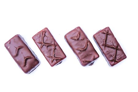 chocolate bar isolated on white background.の写真素材
