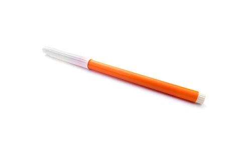 orange marker isolated on white background. art conceptの写真素材