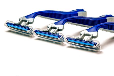 Disposable razor on an isolated white background.の写真素材