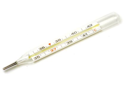 Thermometer for temperature measurement isolated on a white backgroundの写真素材