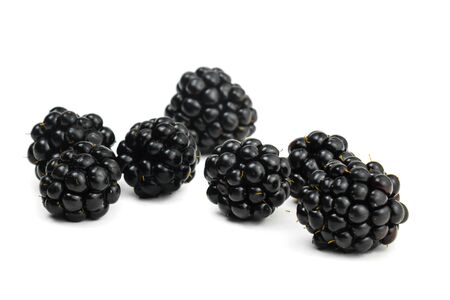 Fresh, delicious blackberry isolated on white background.の写真素材