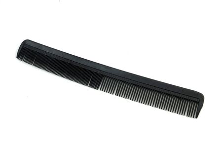 black hair comb isolated on white backgroundの写真素材