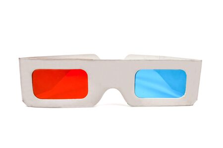 Side view of a pair of 3D glasses Isolated on white background