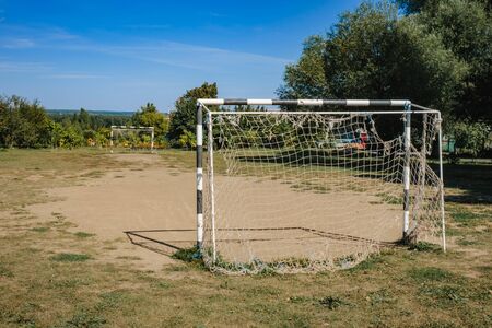 Football Gate in a Park. the concept of footballの写真素材