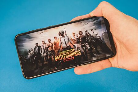 Los Angeles, USA - September 5, 2019: screensaver of pubg mobile gameのeditorial素材