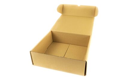 cardboard box insulated on a white background. Outdoors.の写真素材