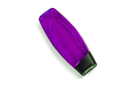 purple shampoo isolated on white background.の写真素材