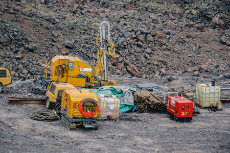 working equipment stands in the mountains russia stary oskol 1 may 2020