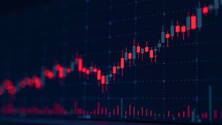 Stock Market Chart or Forex Trading Chart for Business and Financial Conceptsの素材