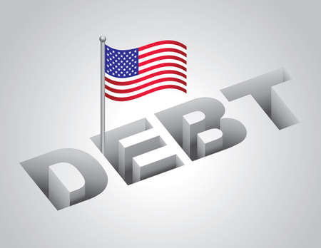 illustration of United States national debt conceptのイラスト素材