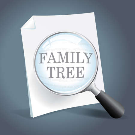 Taking a closer look at genealogy and family treesのイラスト素材