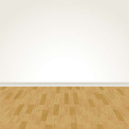 A vector illustration of a blank wall and hardwood flooring. EPS 10.のイラスト素材