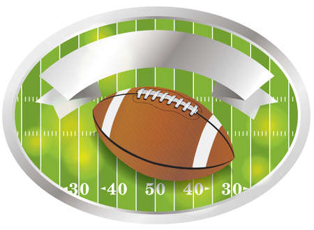 An illustration of an American Football Field emblem. Vector EPS 10 available. EPS file contains transparencies and gradient mesh.のイラスト素材