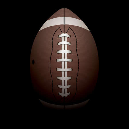 A realistic illustration of an American football on a black shadowed background.のイラスト素材