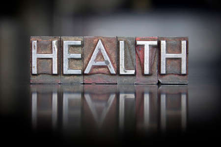 The word Health written in vintage letterpress typeの写真素材