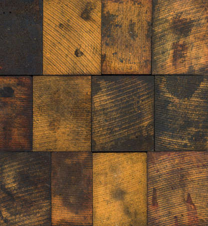 Dirty and stained colorful wooden printing blocksの写真素材