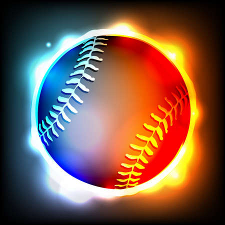 A flying glowing baseball illustration.のイラスト素材