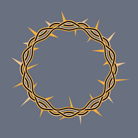 An illustration of a crown of thorns adorned by Jesus Christ at his crucifixion. Vector EPS 10 available.のイラスト素材