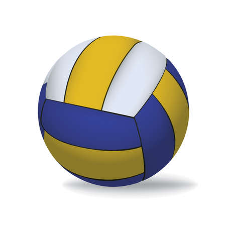 A blue, yellow, and white realistic 3D volleyball のイラスト素材