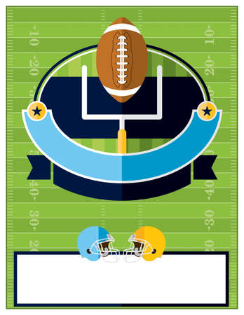 A flat design American Football flyer, invitation, or poster. Room for copy. Vector EPS 10 available.のイラスト素材