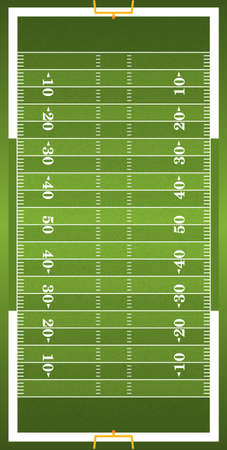 A vertical grass textured American football field illustration. EPS 10. File contains transparencies.のイラスト素材