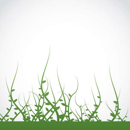 An illustration of growing weeds and vines silhouette. Vector EPS 10 available. Room for copy.のイラスト素材