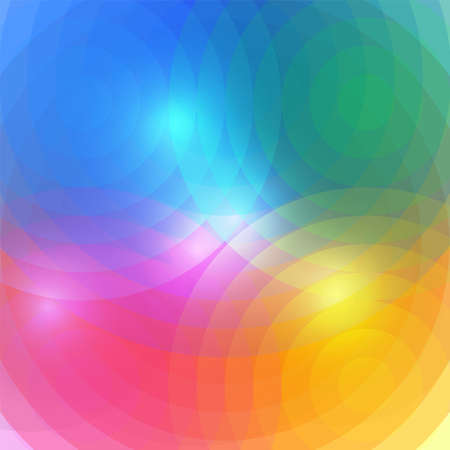 Abstract illustration of brightly colored rainbow circles background.のイラスト素材