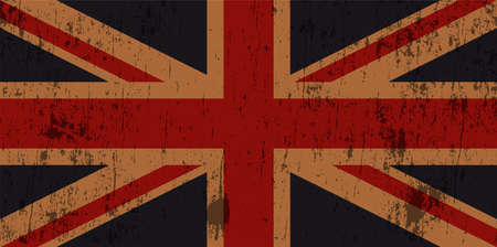 An illustration of a grunge textured worn old Union Jack flag.のイラスト素材