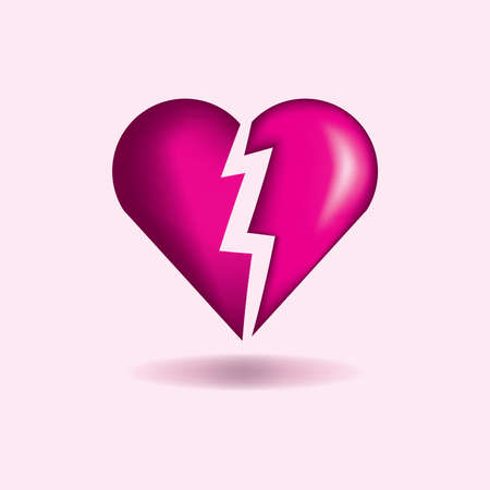 A pink broken heart concept illustration.のイラスト素材