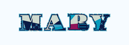 The word MARY concept written in colorful abstract typography. Vector EPS 10 available.のイラスト素材