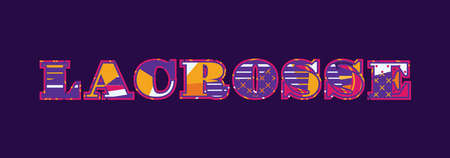 The word LACROSSE concept written in colorful abstract typography. Vector EPS 10 available.のイラスト素材