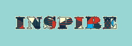 The word INSPIRE concept written in colorful abstract typography. Vector EPS 10 available.のイラスト素材